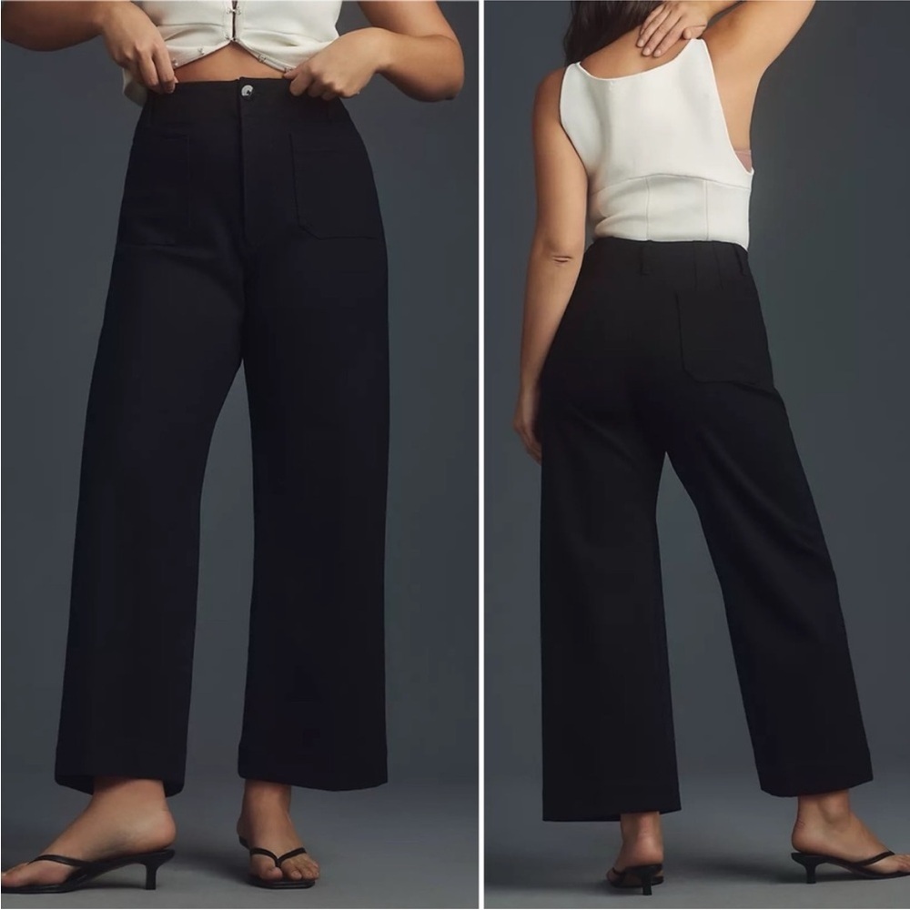 Anthropologie Maeve The Colette Ponte Cropped Pant Black